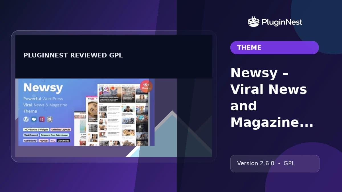Newsy – Viral News and Magazine WordPress Theme product cover