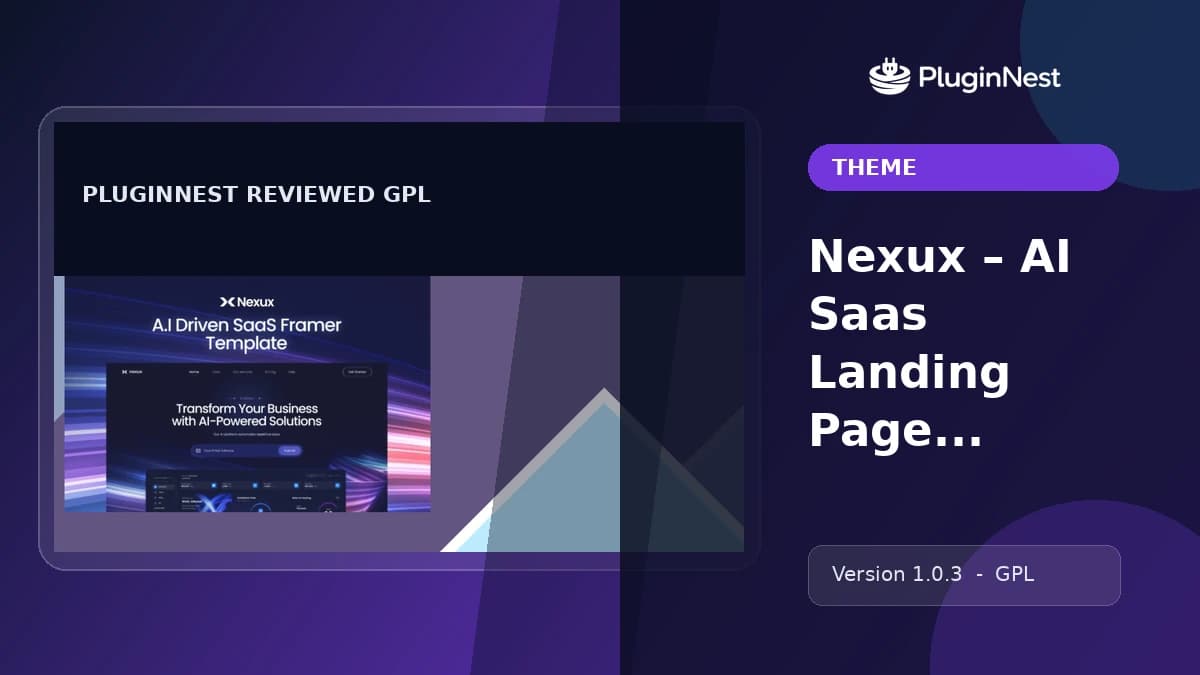 Nexux – AI Saas Landing Page WordPress Theme product cover