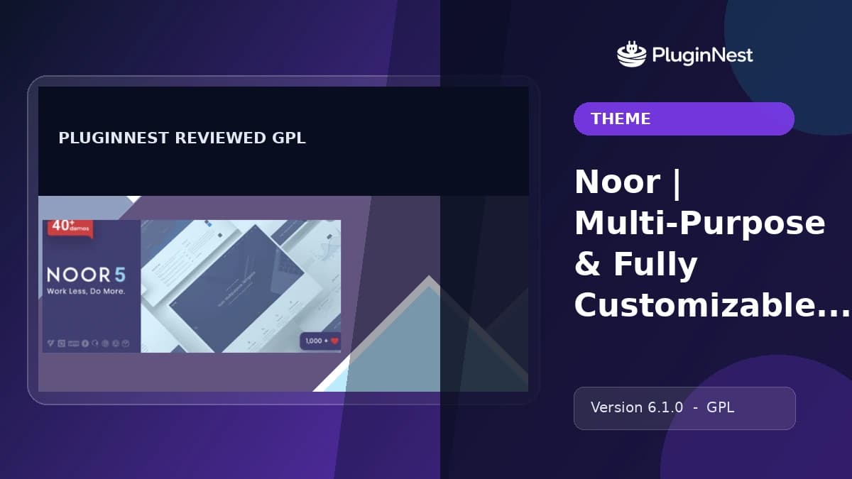 Noor | Multi-Purpose & Fully Customizable Creative AMP Theme product cover