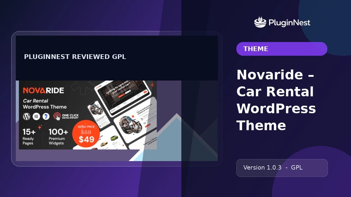 Novaride – Car Rental WordPress Theme product cover