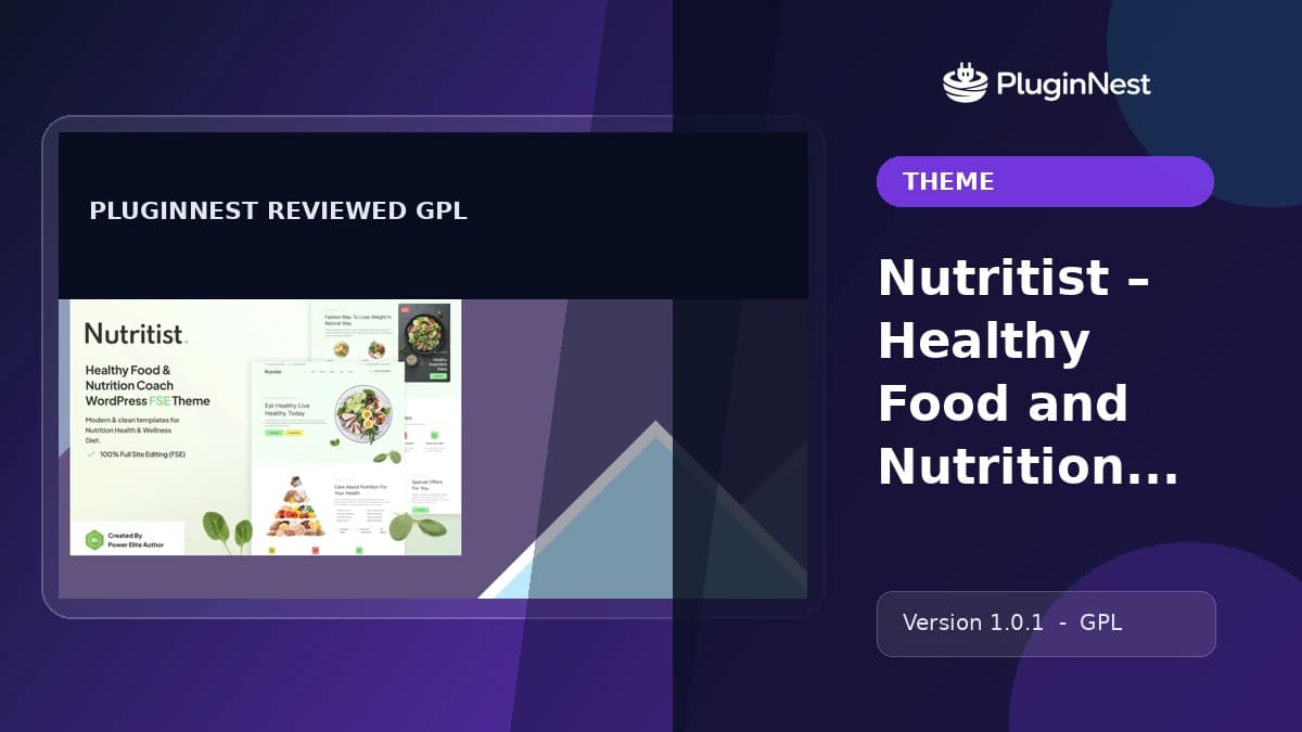 Nutritist – Healthy Food and Nutrition Coach Theme product cover