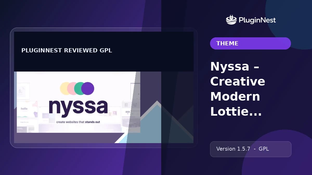Nyssa – Creative Modern Lottie Animation Multipurpose WordPress Theme product cover