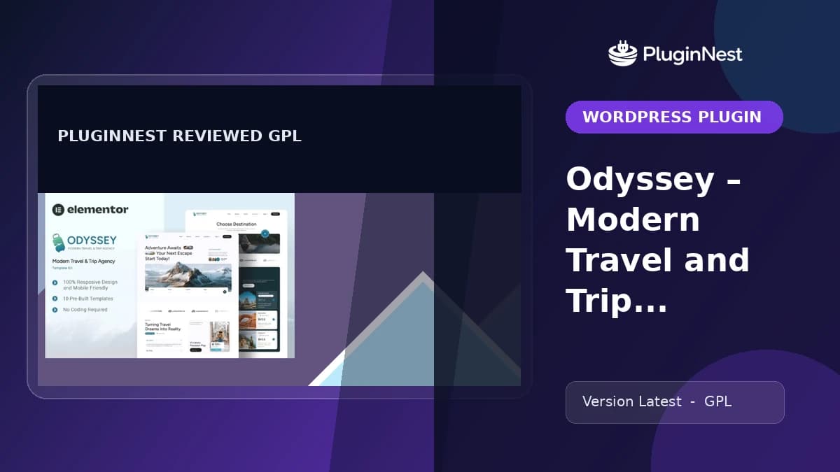 Odyssey – Modern Travel and Trip Agency Elementor Template Kit product cover