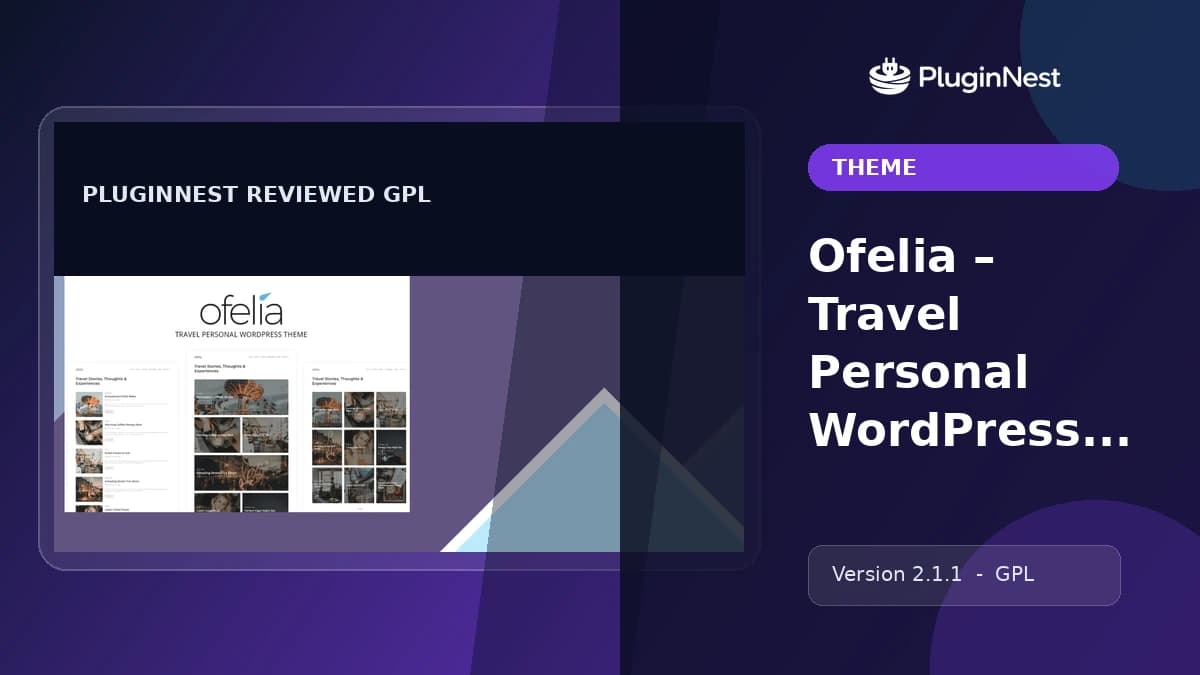 Ofelia – Travel Personal WordPress Blog Theme product cover