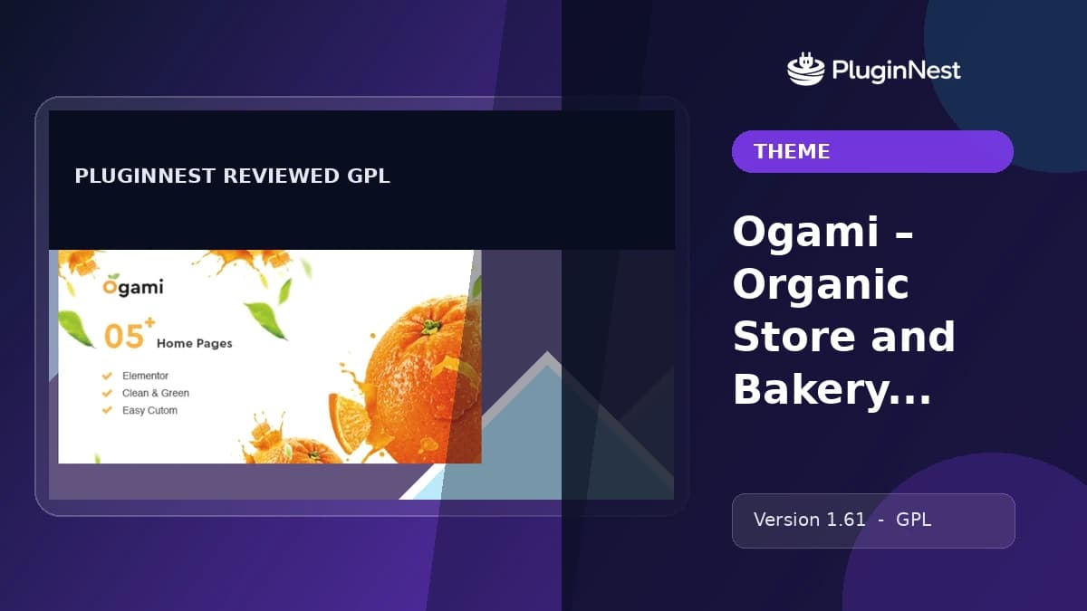 Ogami – Organic Store and Bakery WordPress Theme product cover