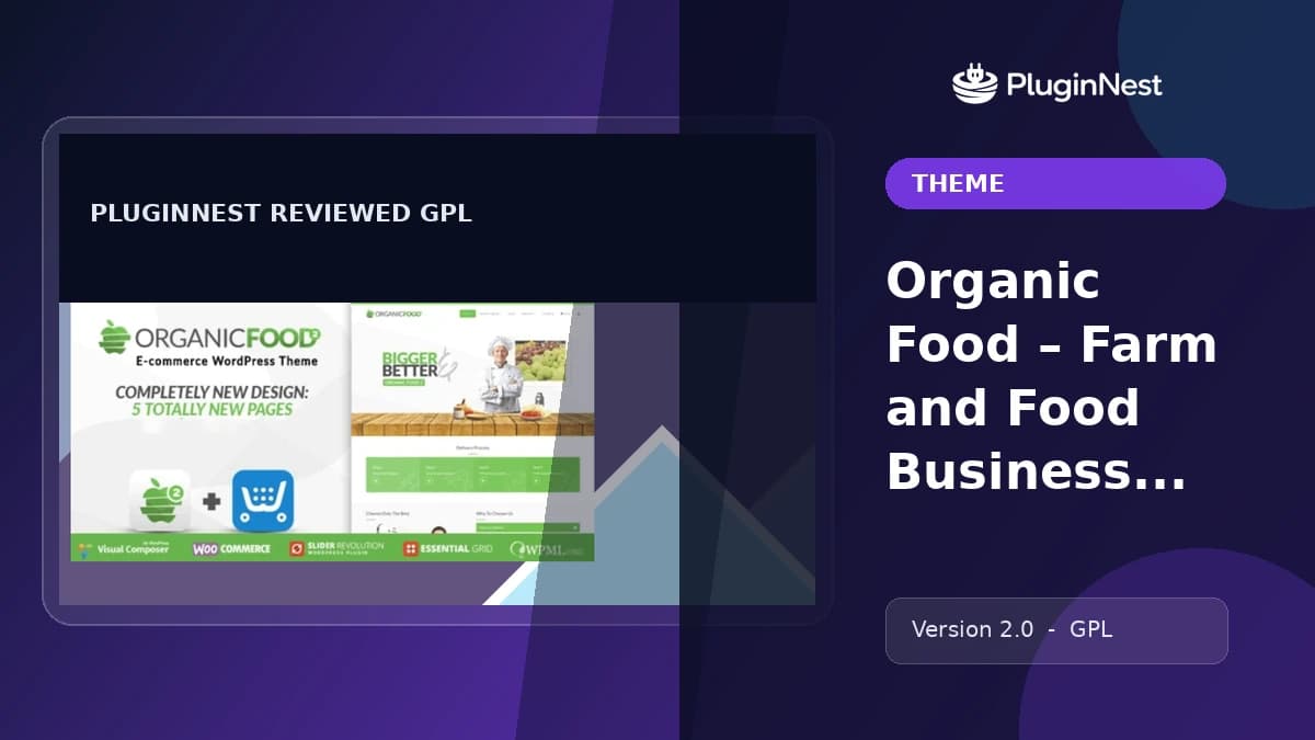 Organic Food – Farm and Food Business Eco WordPress Theme product cover