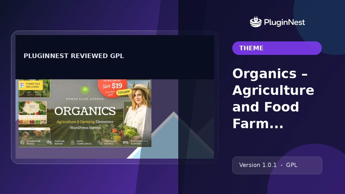 Organics – Agriculture and Food Farm WordPress Theme product cover