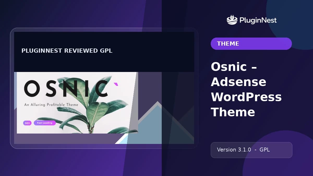 Osnic – Adsense WordPress Theme product cover