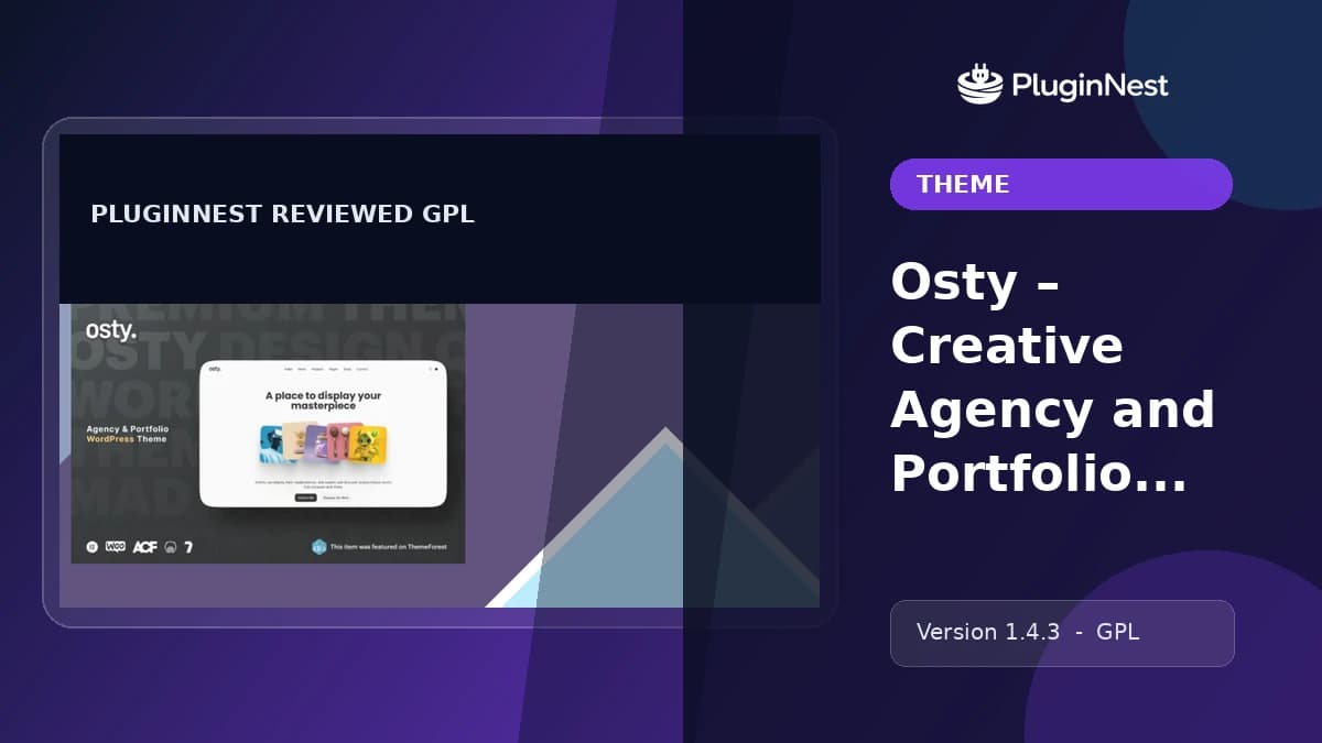 Osty – Creative Agency and Portfolio Theme product cover