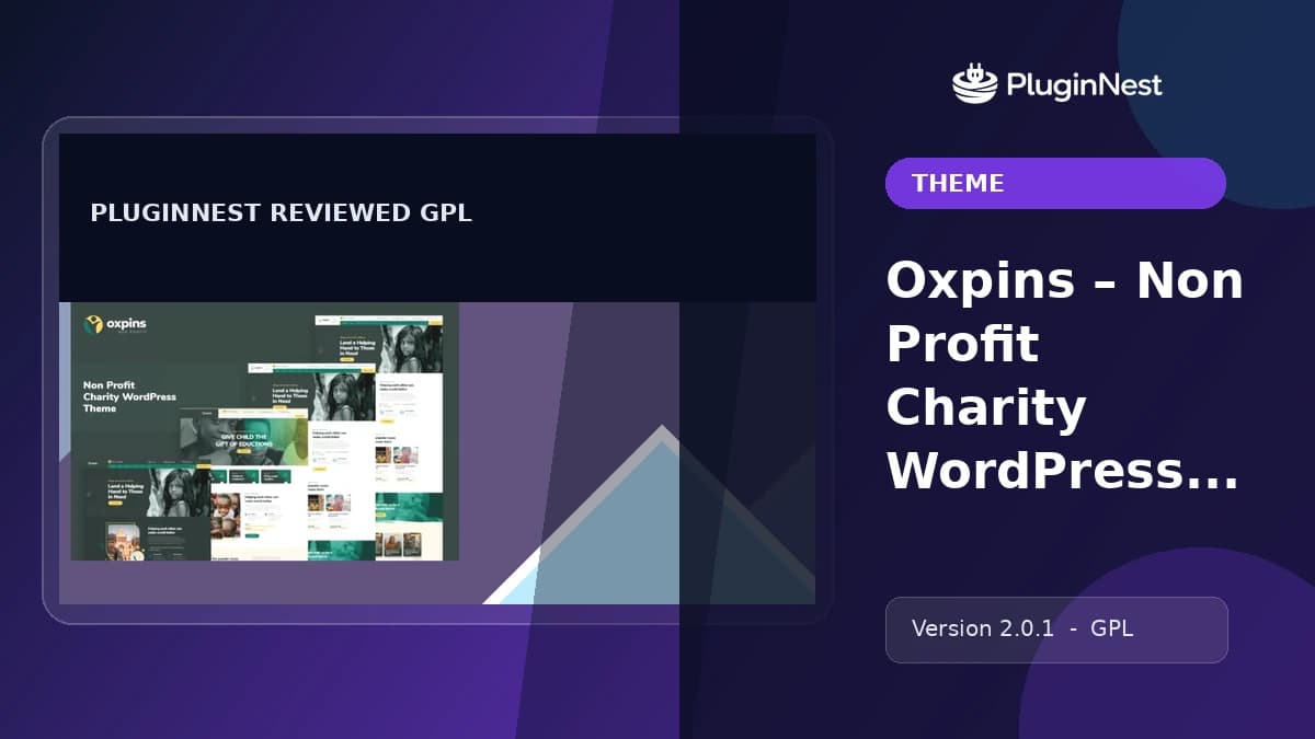 Oxpins – Non Profit Charity WordPress Theme product cover