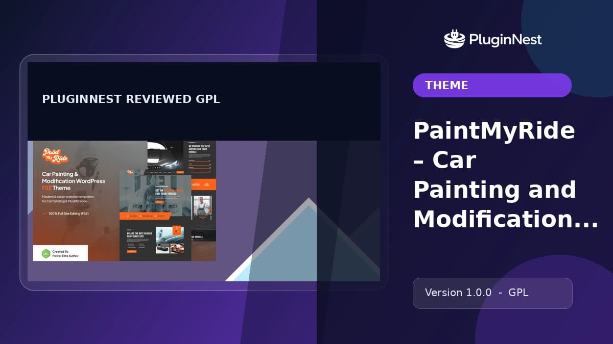 PaintMyRide – Car Painting and Modification WP Theme product cover