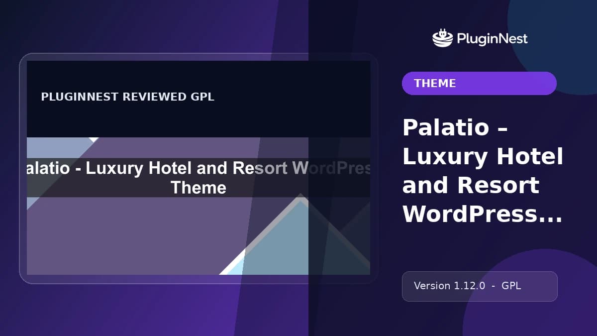 Palatio – Luxury Hotel and Resort WordPress Theme product cover