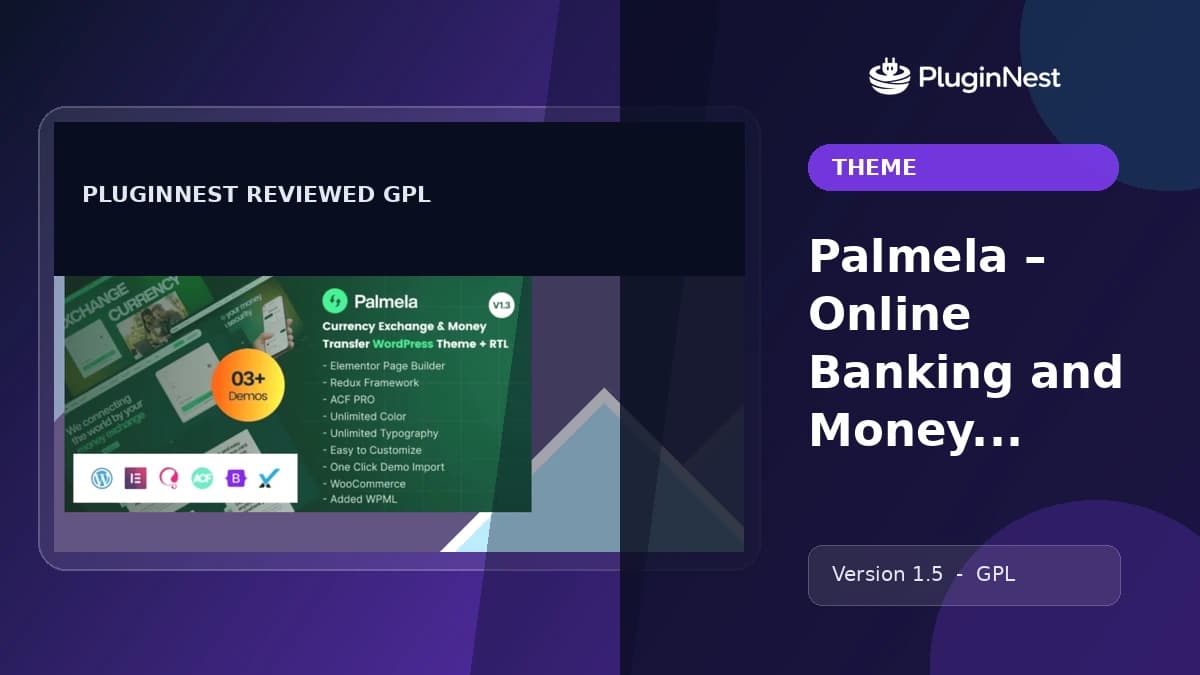 Palmela – Online Banking and Money Transfer WordPress Theme product cover