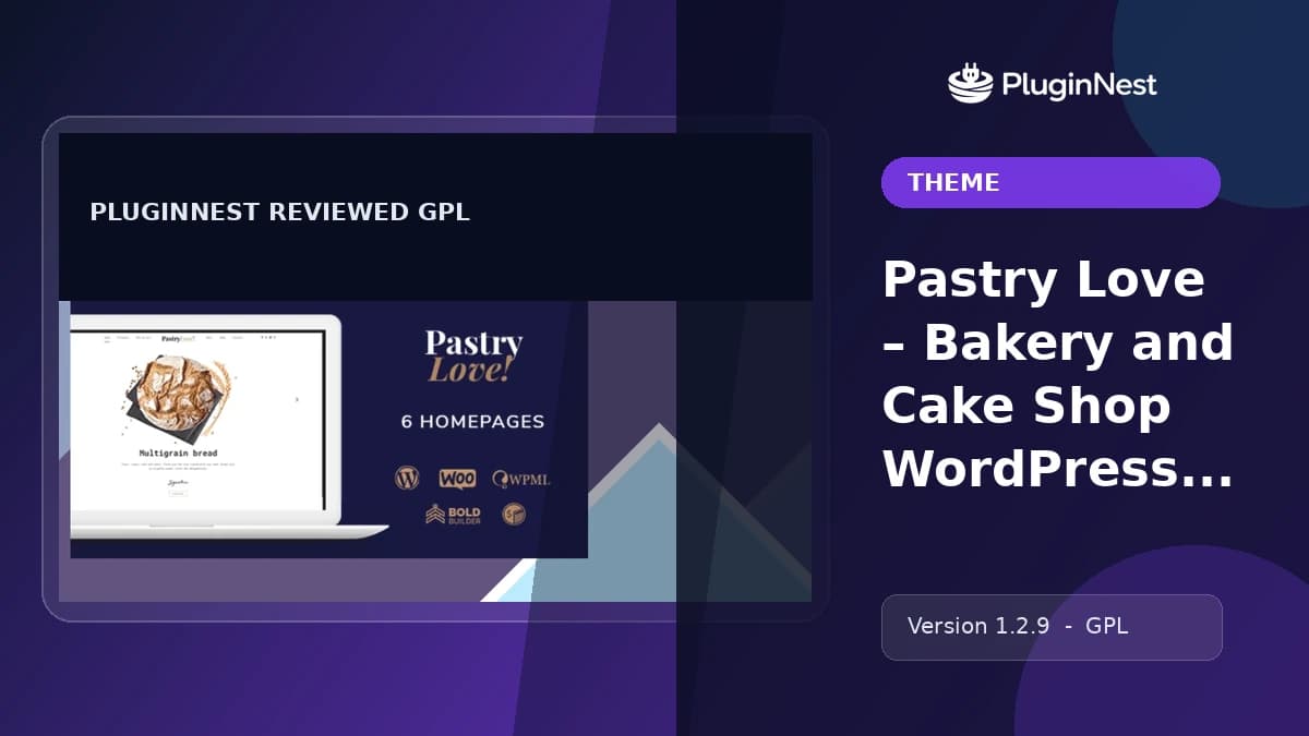 Pastry Love – Bakery and Cake Shop WordPress Theme product cover