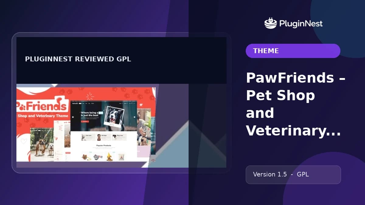 PawFriends – Pet Shop and Veterinary Theme product cover