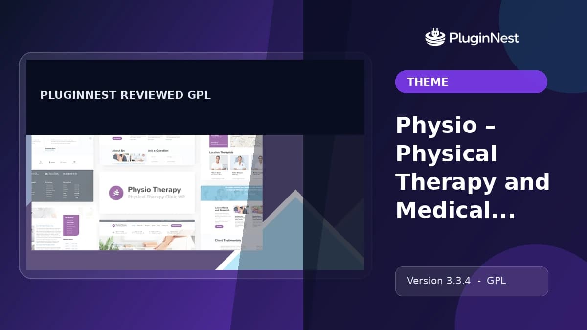 Physio – Physical Therapy and Medical Clinic WP Theme product cover