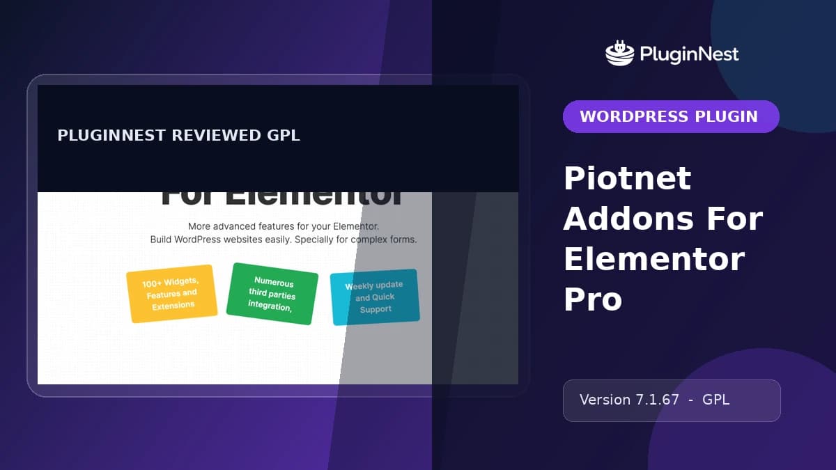 Piotnet Addons For Elementor Pro product cover