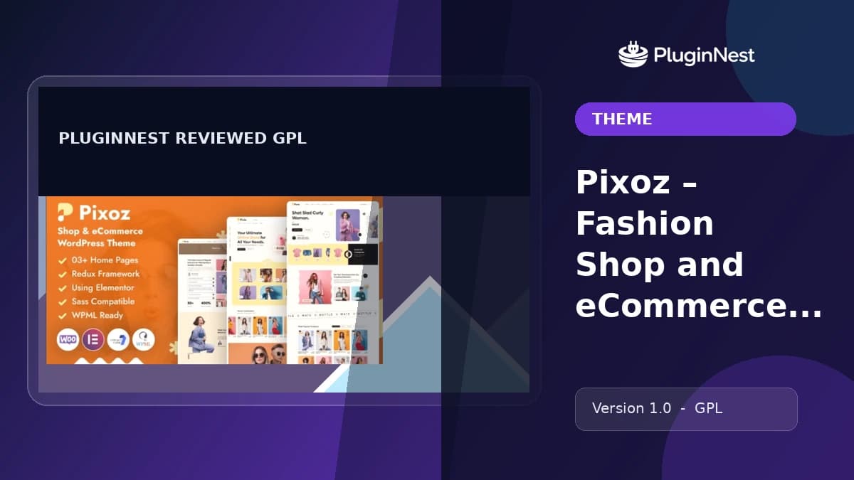 Pixoz – Fashion Shop and eCommerce WordPress Theme product cover