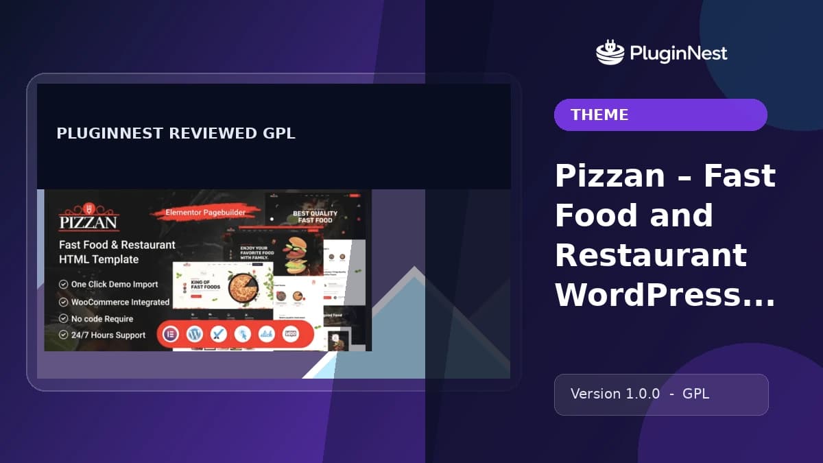 Pizzan – Fast Food and Restaurant WordPress Theme product cover