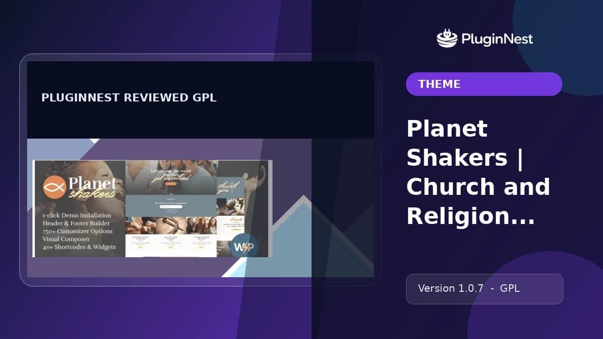Planet Shakers | Church and Religion WordPress Theme product cover