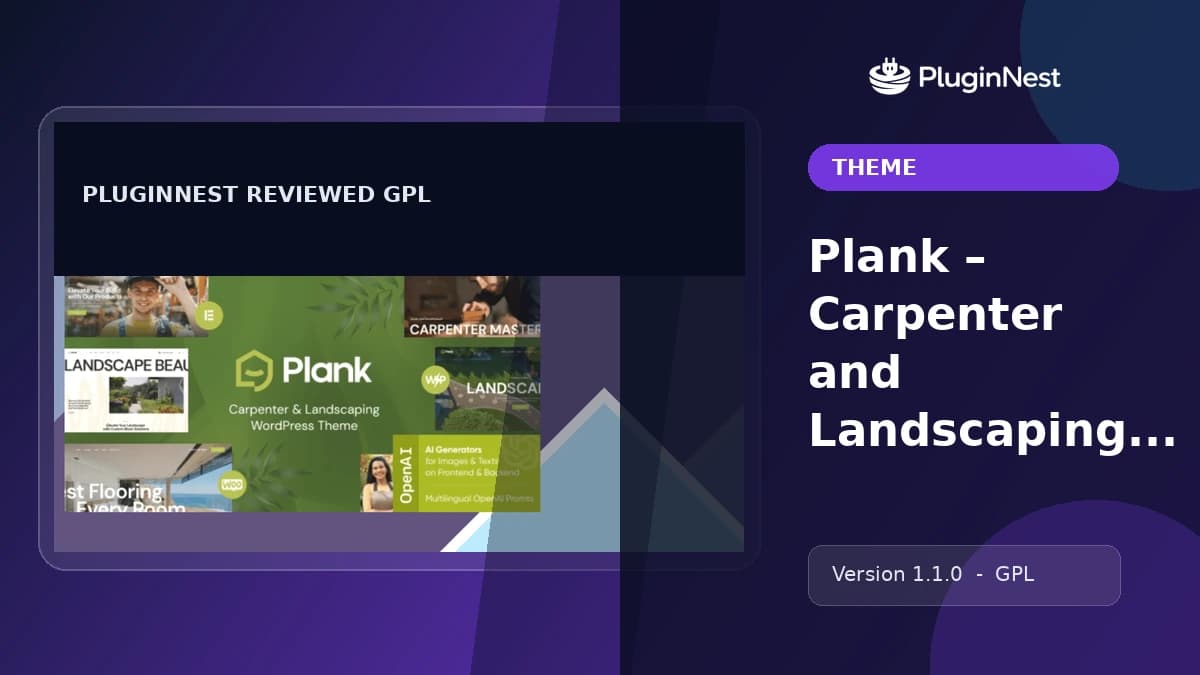Plank – Carpenter and Landscaping WordPress Theme product cover
