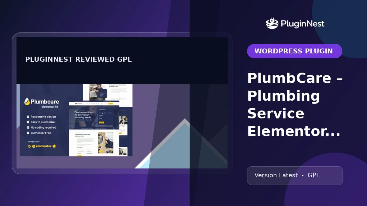PlumbCare – Plumbing Service Elementor Template Kit product cover