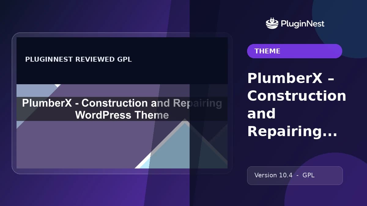 PlumberX – Construction and Repairing WordPress Theme product cover