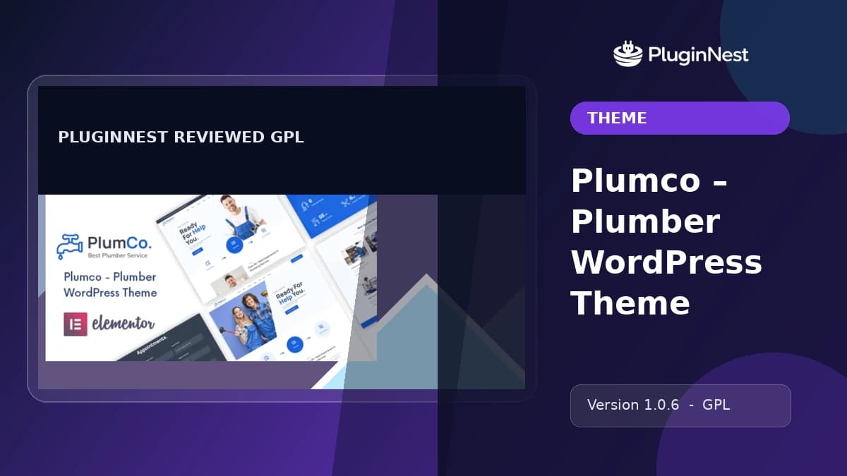 Plumco – Plumber WordPress Theme product cover