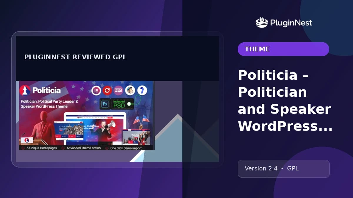 Politicia – Politician and Speaker WordPress Theme product cover
