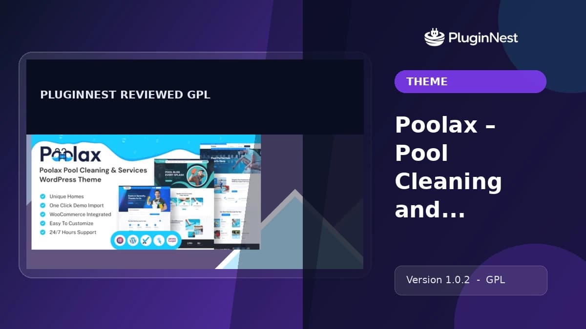 Poolax – Pool Cleaning and Services WordPress Theme product cover
