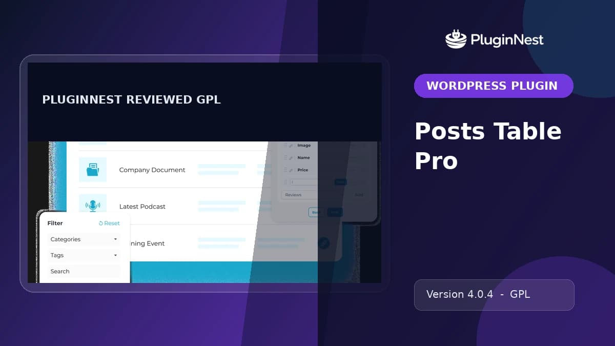 Posts Table Pro product cover
