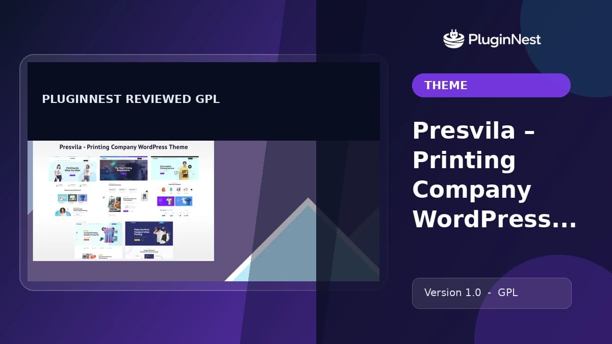Presvila – Printing Company WordPress Theme product cover
