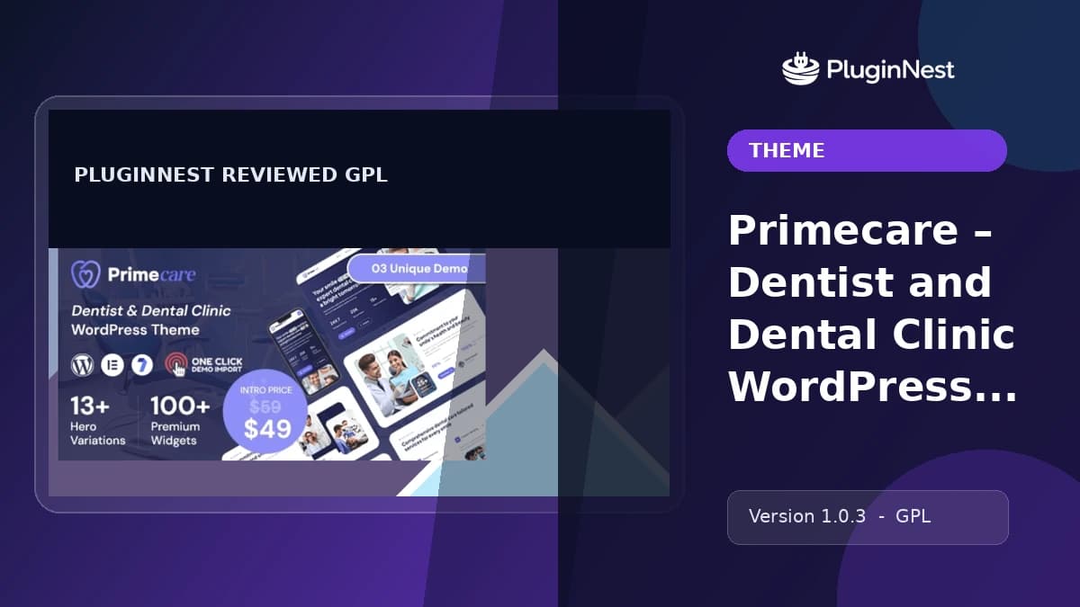 Primecare – Dentist and Dental Clinic WordPress Theme product cover
