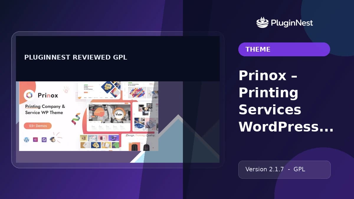 Prinox – Printing Services WordPress Theme product cover