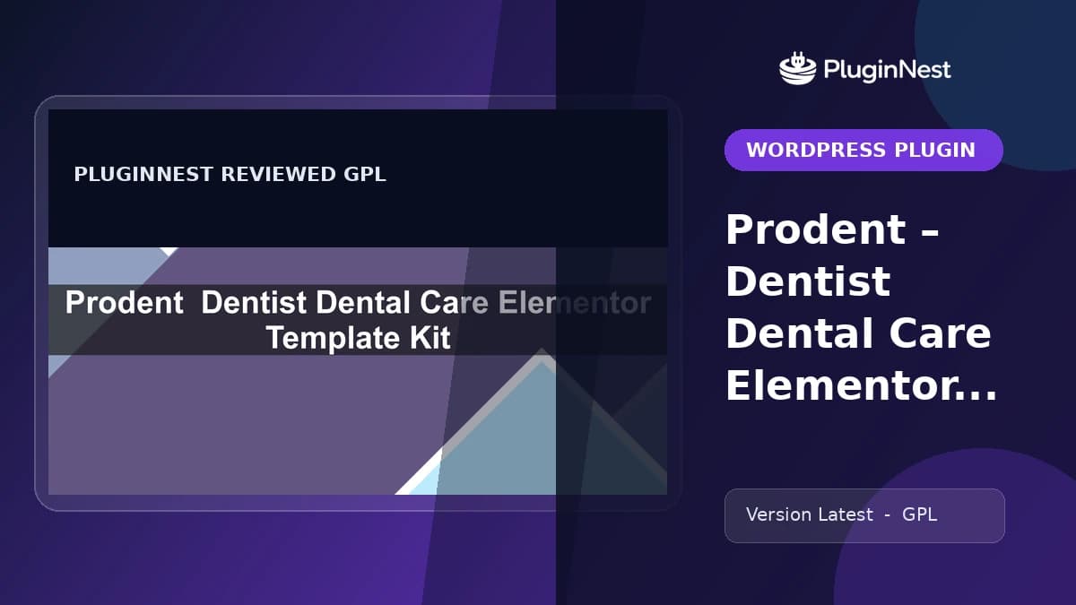 Prodent – Dentist Dental Care Elementor Template Kit product cover