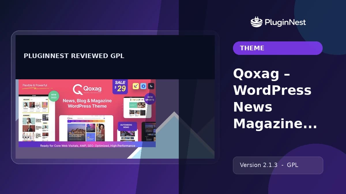 Qoxag – WordPress News Magazine Theme product cover