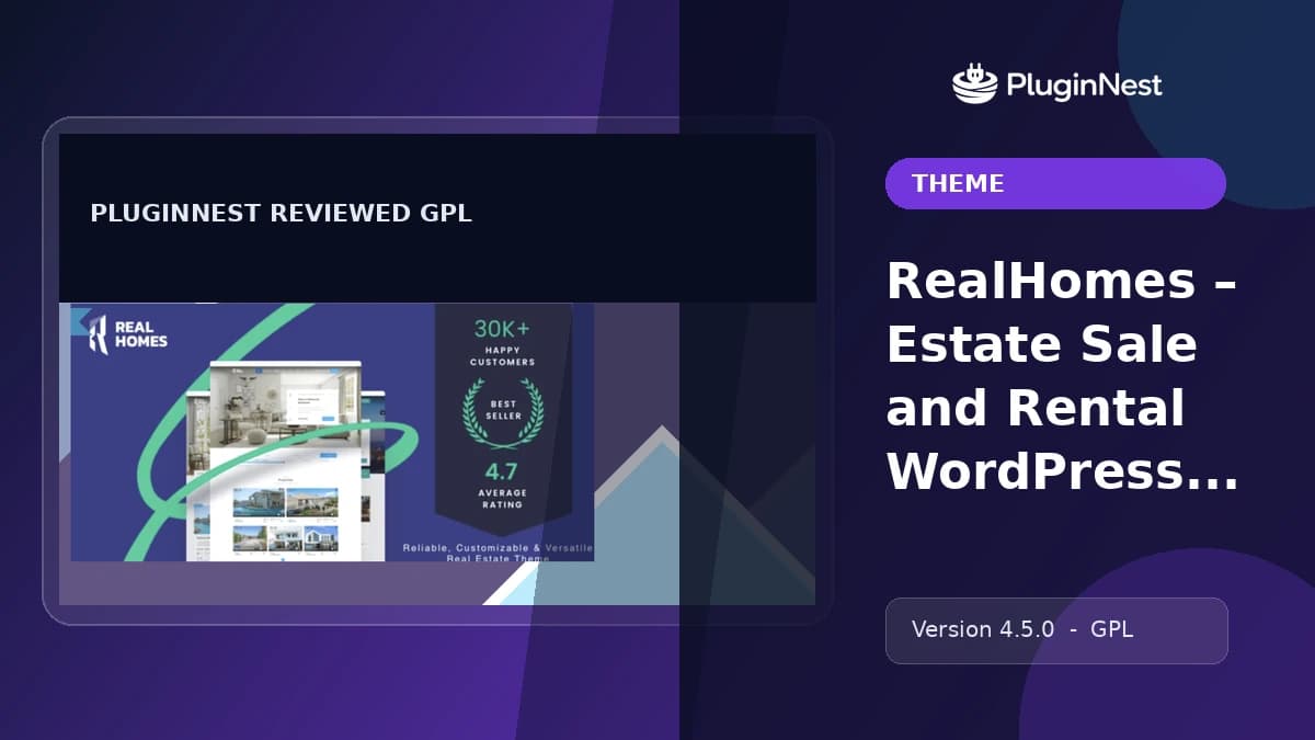 RealHomes – Estate Sale and Rental WordPress Theme product cover