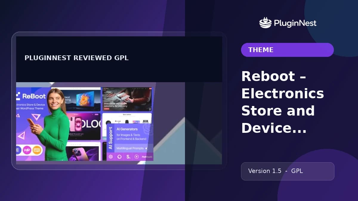 Reboot – Electronics Store and Device Repair WordPress Theme product cover