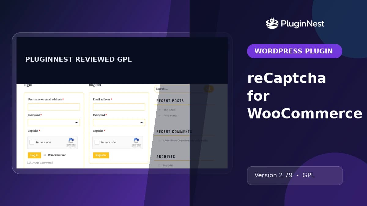 reCaptcha for WooCommerce product cover