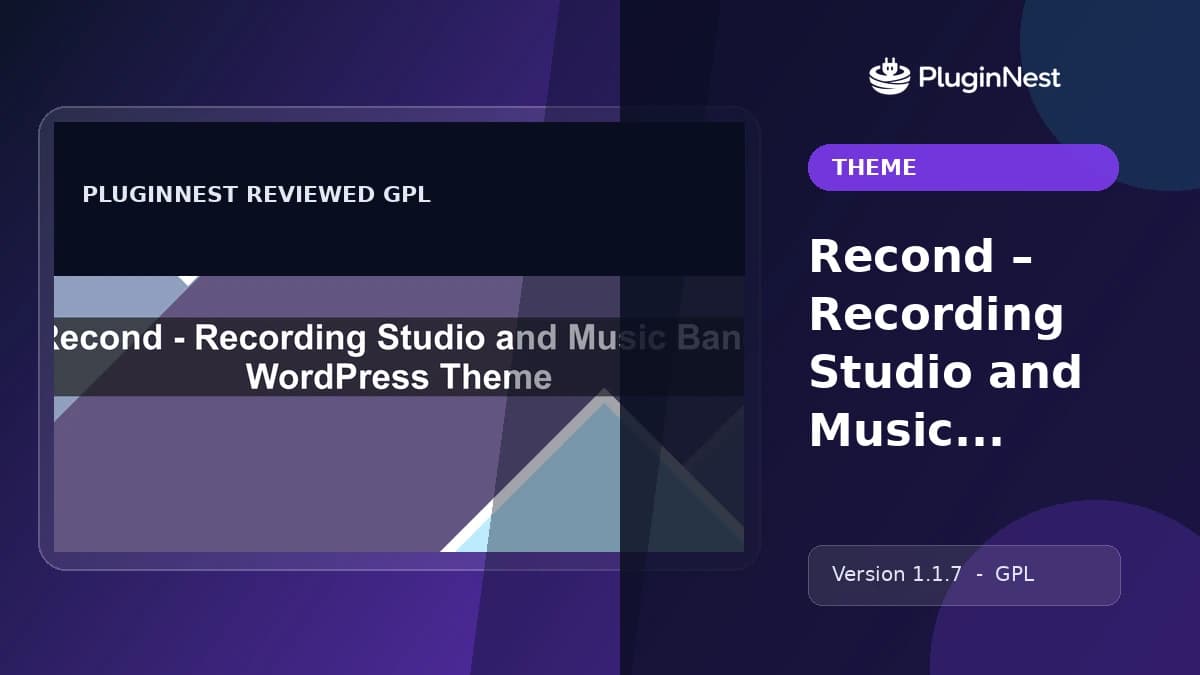 Recond – Recording Studio and Music Band WordPress Theme product cover