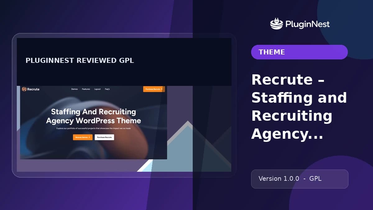 Recrute – Staffing and Recruiting Agency WordPress Theme product cover