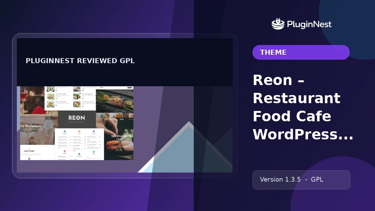 Reon – Restaurant Food Cafe WordPress Theme product cover