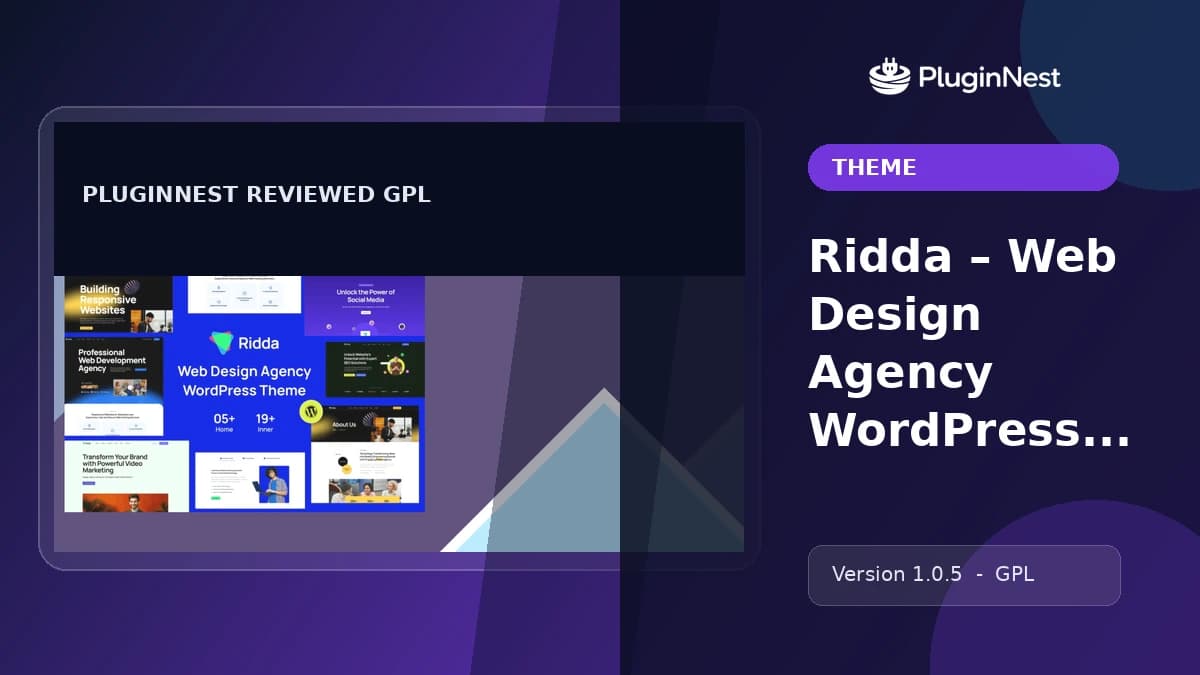 Ridda – Web Design Agency WordPress Theme product cover