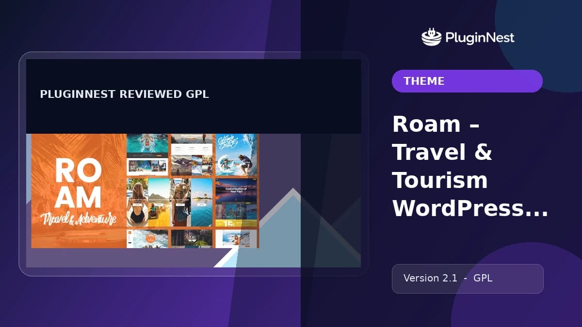 Roam – Travel & Tourism WordPress Theme product cover