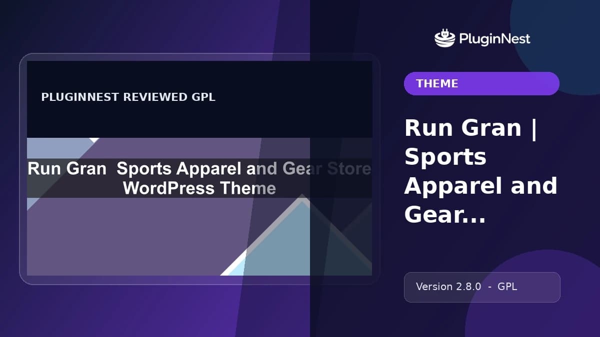 Run Gran | Sports Apparel and Gear Store WordPress Theme product cover
