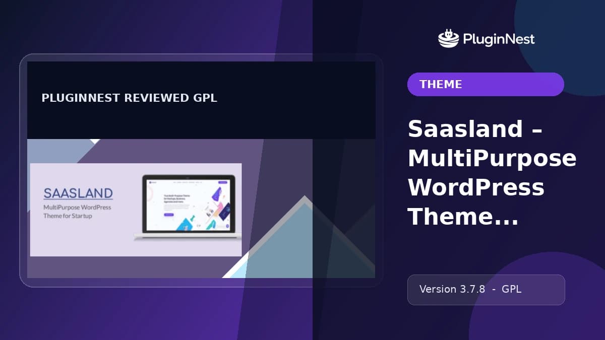 Saasland – MultiPurpose WordPress Theme for Startup product cover