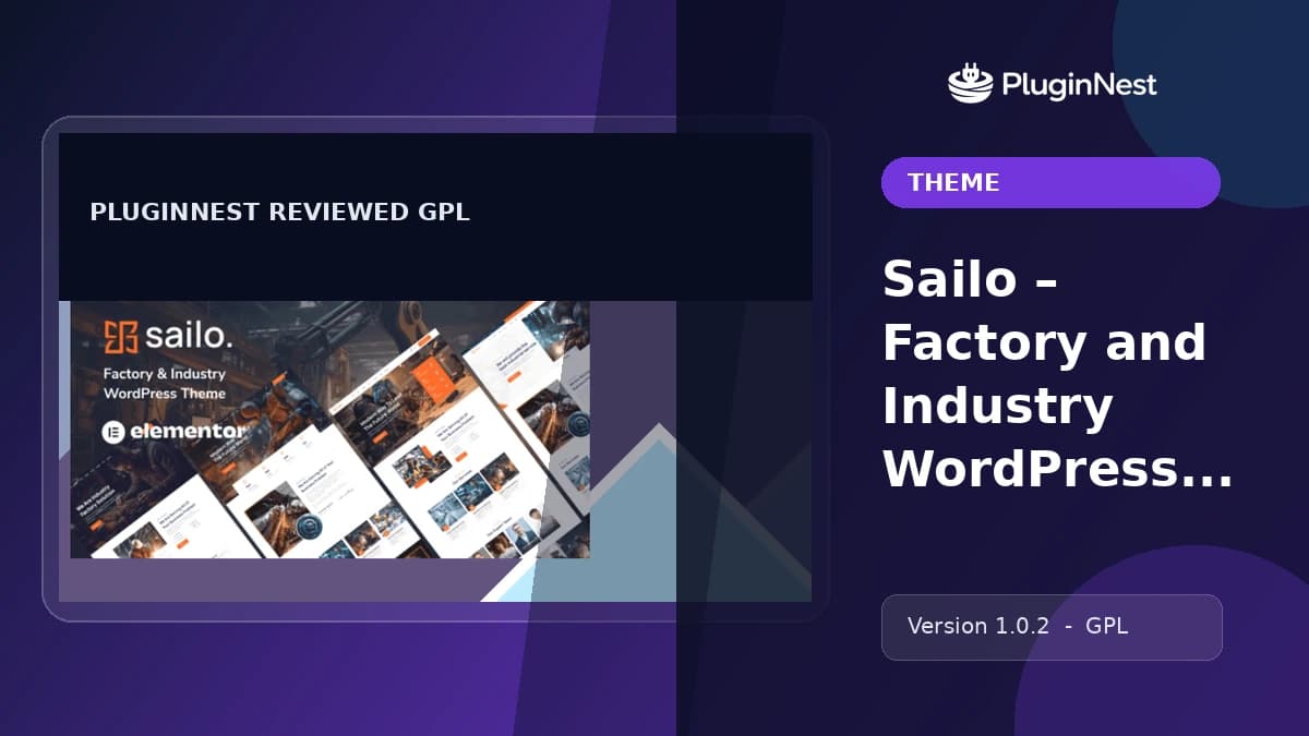 Sailo – Factory and Industry WordPress Theme product cover