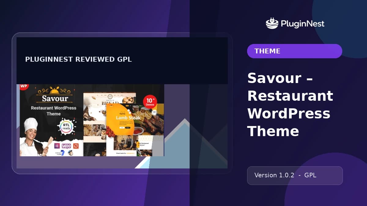 Savour – Restaurant WordPress Theme product cover