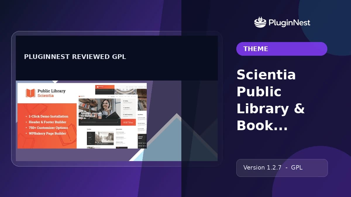 Scientia Public Library & Book Store Theme product cover