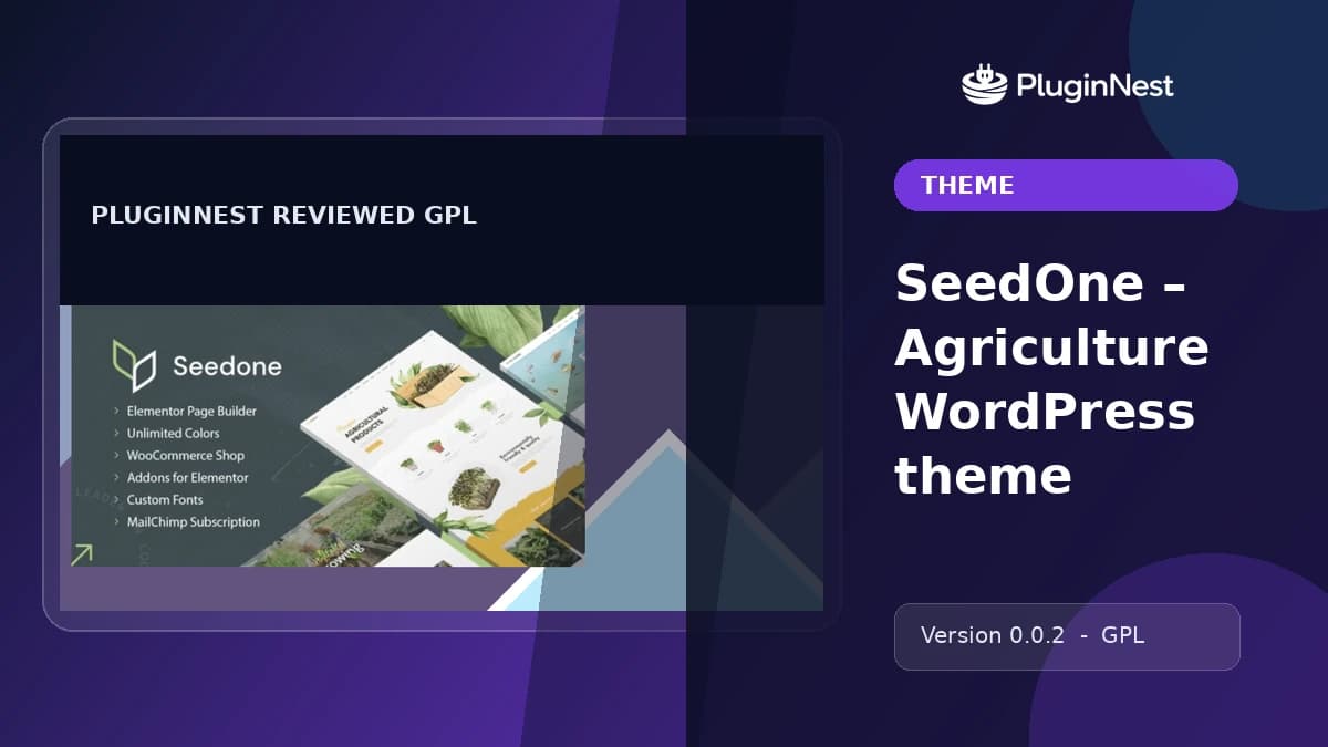 SeedOne – Agriculture WordPress theme product cover